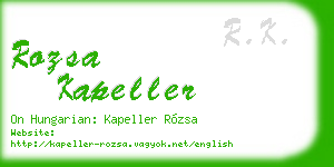 rozsa kapeller business card