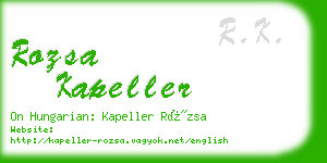 rozsa kapeller business card